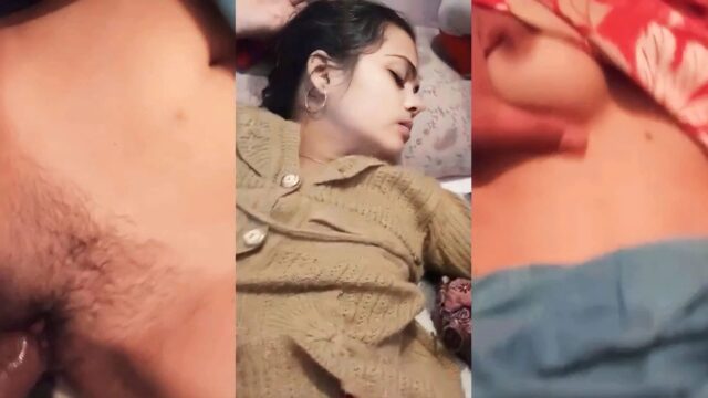 MMS of sleeping cousin's tight pussy getting fucked and cummed on
