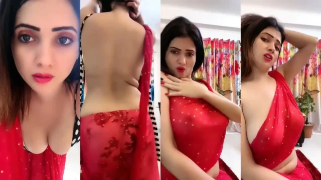 Desi Aunty MMS Gets Topless, Hard Nipples Poke Through Her Saree