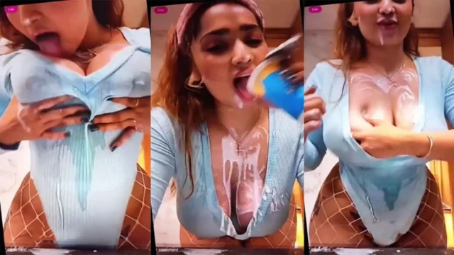 Aditi Mistry Nude Boobs Nipples Play With Cream and Banana Hottest Live Video – Part 1
