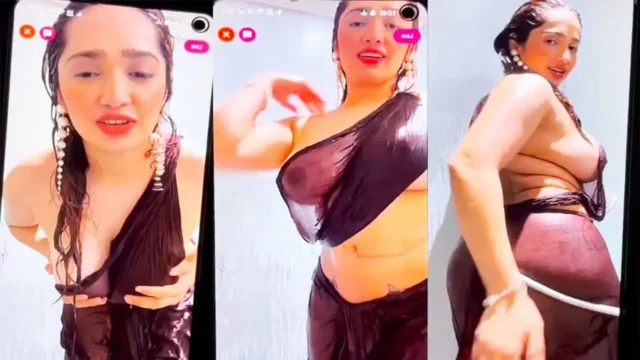 Aditi Mistry Wet Saree Video Part 2 Shows Nude Boobs & Hard Nipples