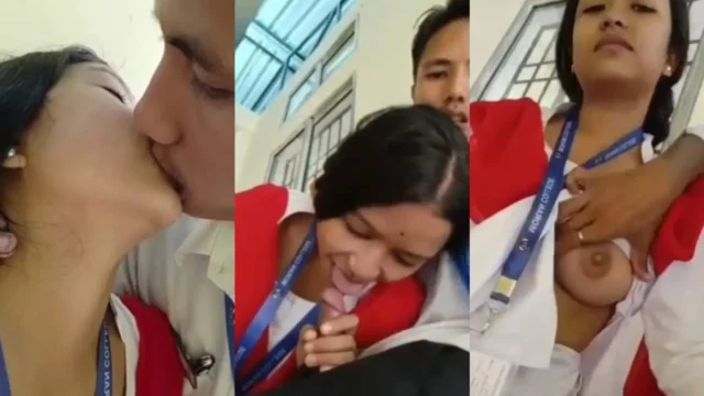 Desi College Girlfriend Blowjob and Tit Sucking in Uniform