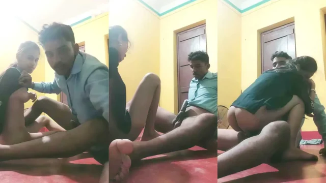 desi GF with huge tits gets nipples sucked and pussy pounded on floor