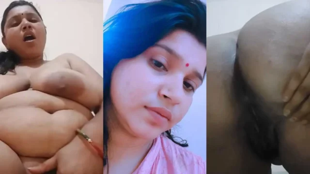 Blue-Haired Desi MILF Fingering Her Tight Asshole and Soaking Wet Pussy on Cam